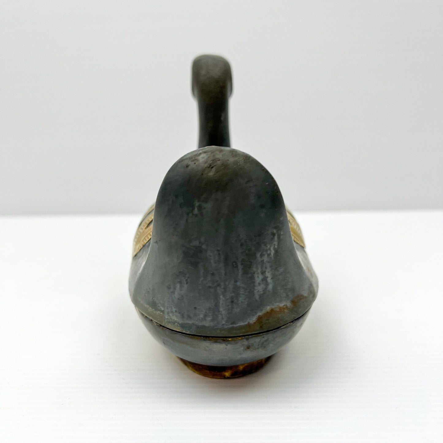 Vintage 1960’s Lead/Pewter and Brass Duck Trinket Box