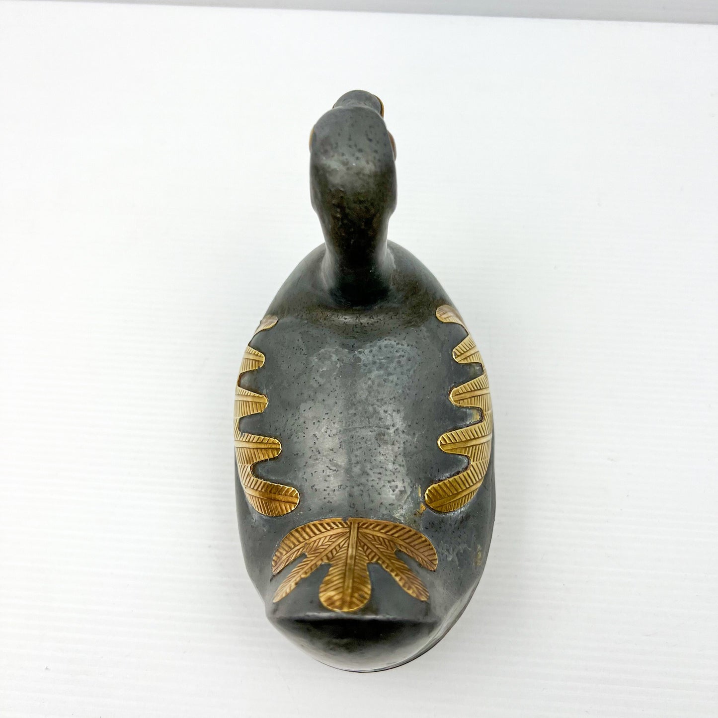 Vintage 1960’s Lead/Pewter and Brass Duck Trinket Box