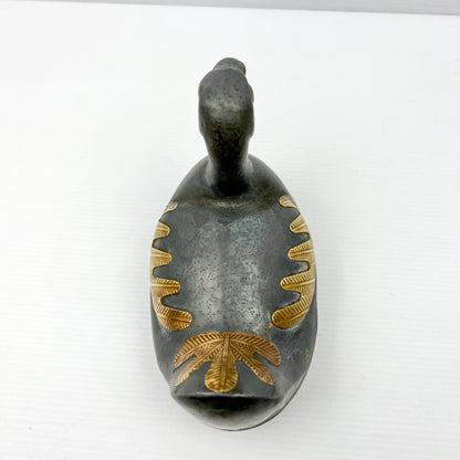 Vintage 1960’s Lead/Pewter and Brass Duck Trinket Box