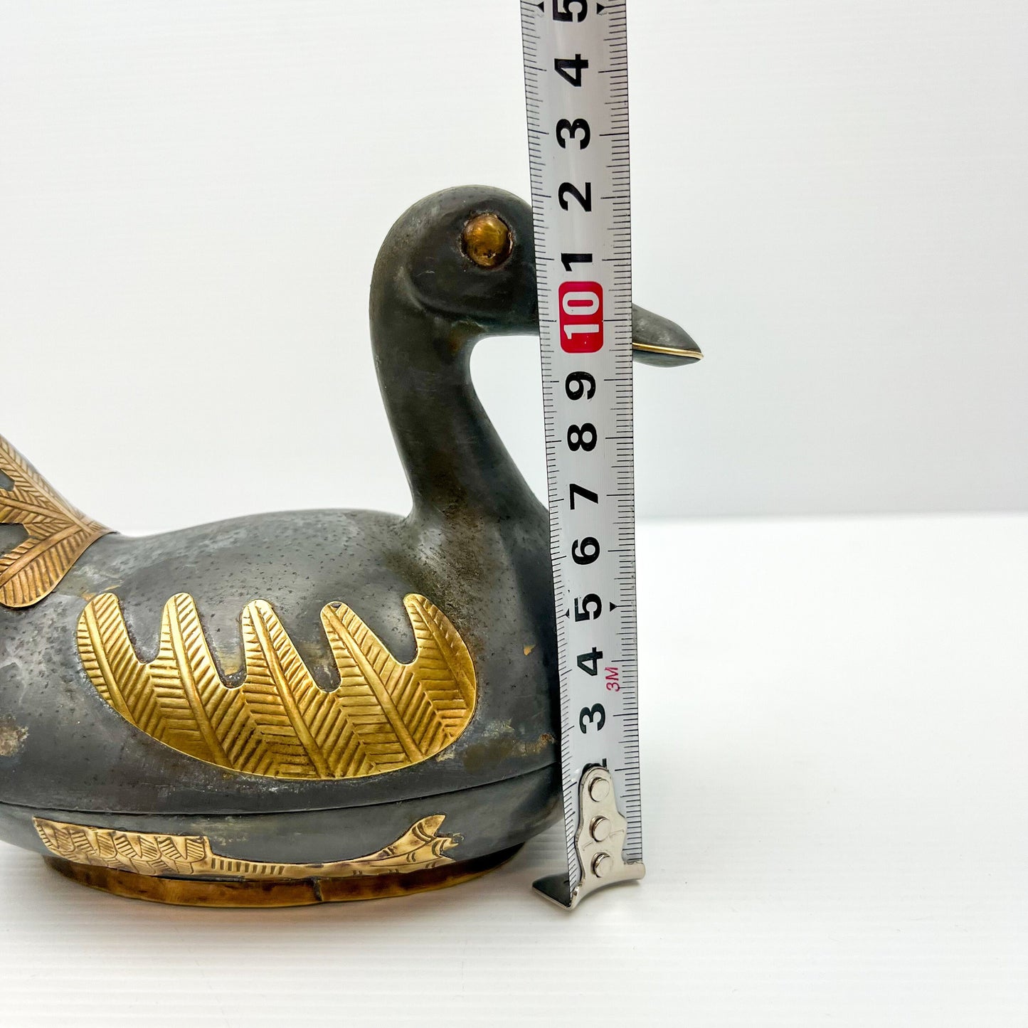 Vintage 1960’s Lead/Pewter and Brass Duck Trinket Box