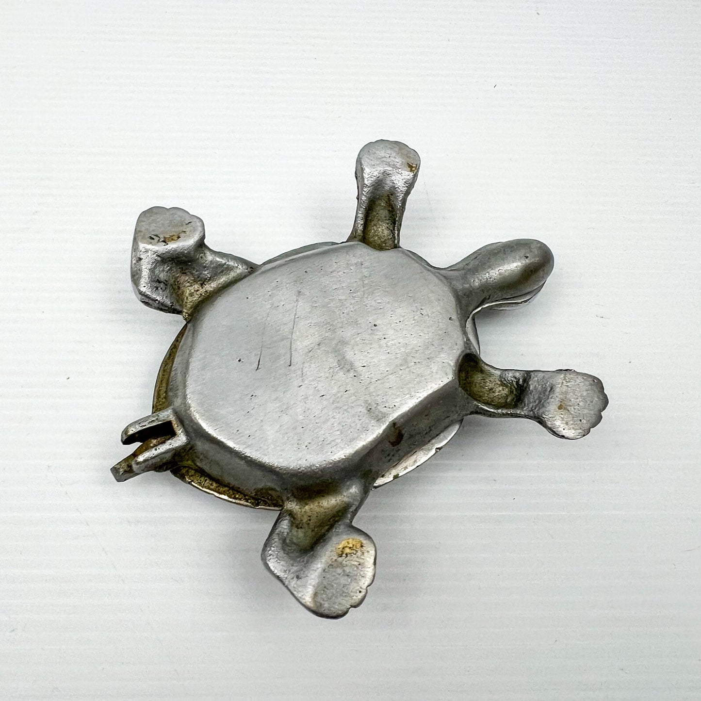 Chrome Silver Turtle Trinket Storage Container 11cm long x 7cm wide
