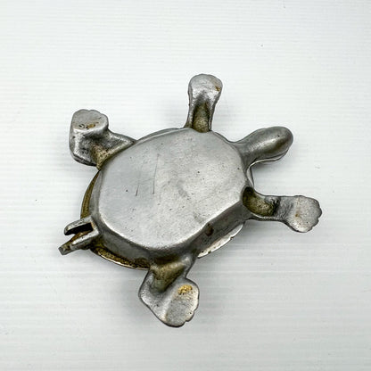 Chrome Silver Turtle Trinket Storage Container 11cm long x 7cm wide