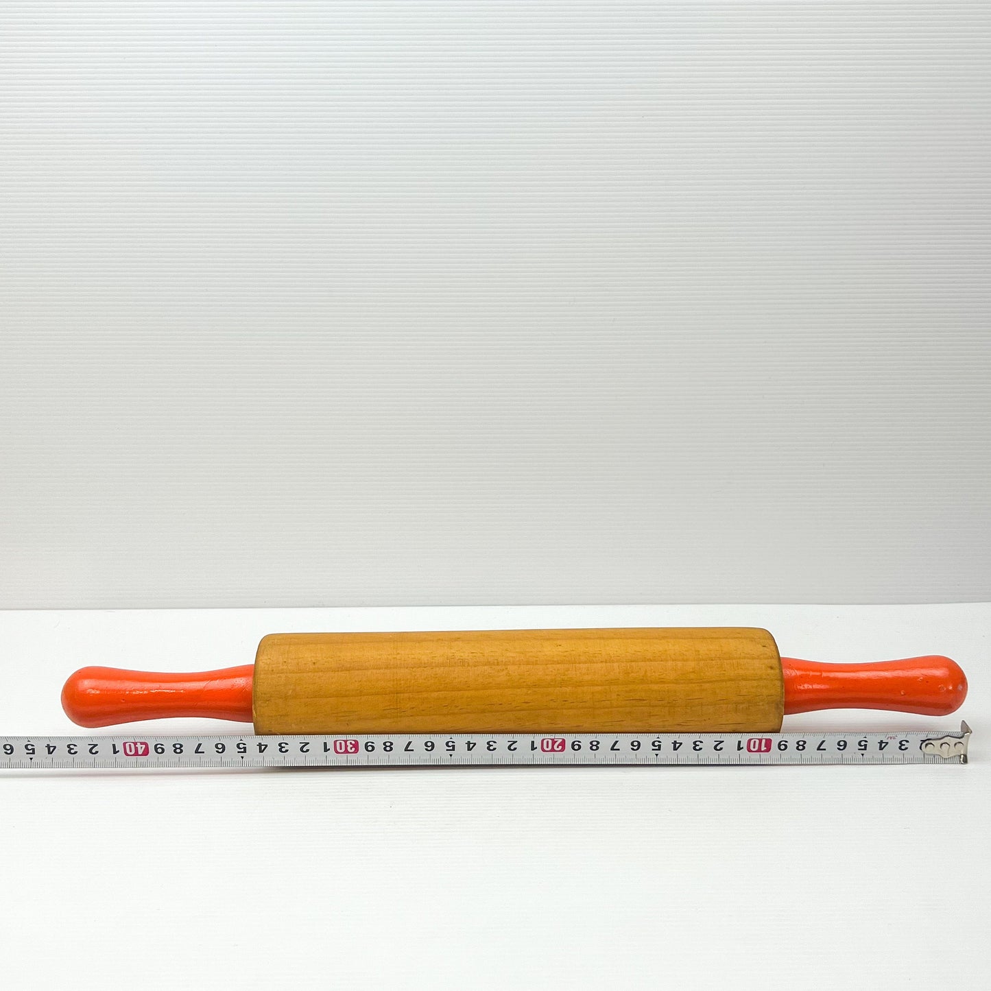 Wooden Rolling pin with orange handles