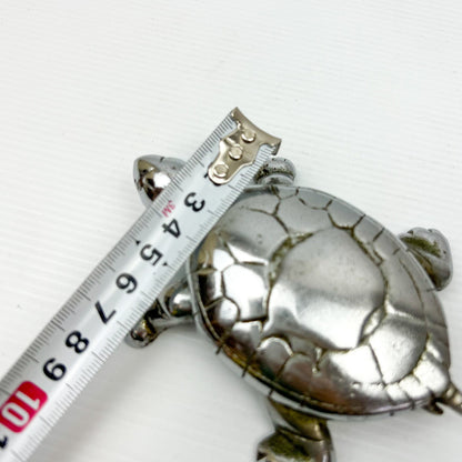 Chrome Silver Turtle Trinket Storage Container 11cm long x 7cm wide