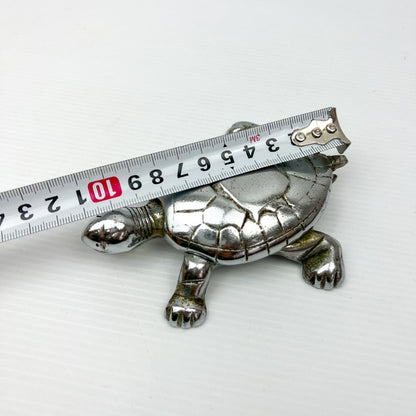 Chrome Silver Turtle Trinket Storage Container 11cm long x 7cm wide