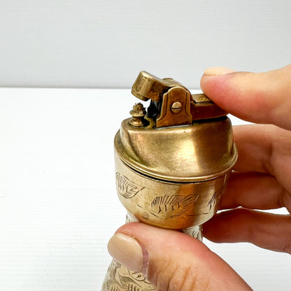 Vintage Brass Bell/ Lighter. Made in Japan. Table Top Cigarette Lighter. Old Fashioned Bell