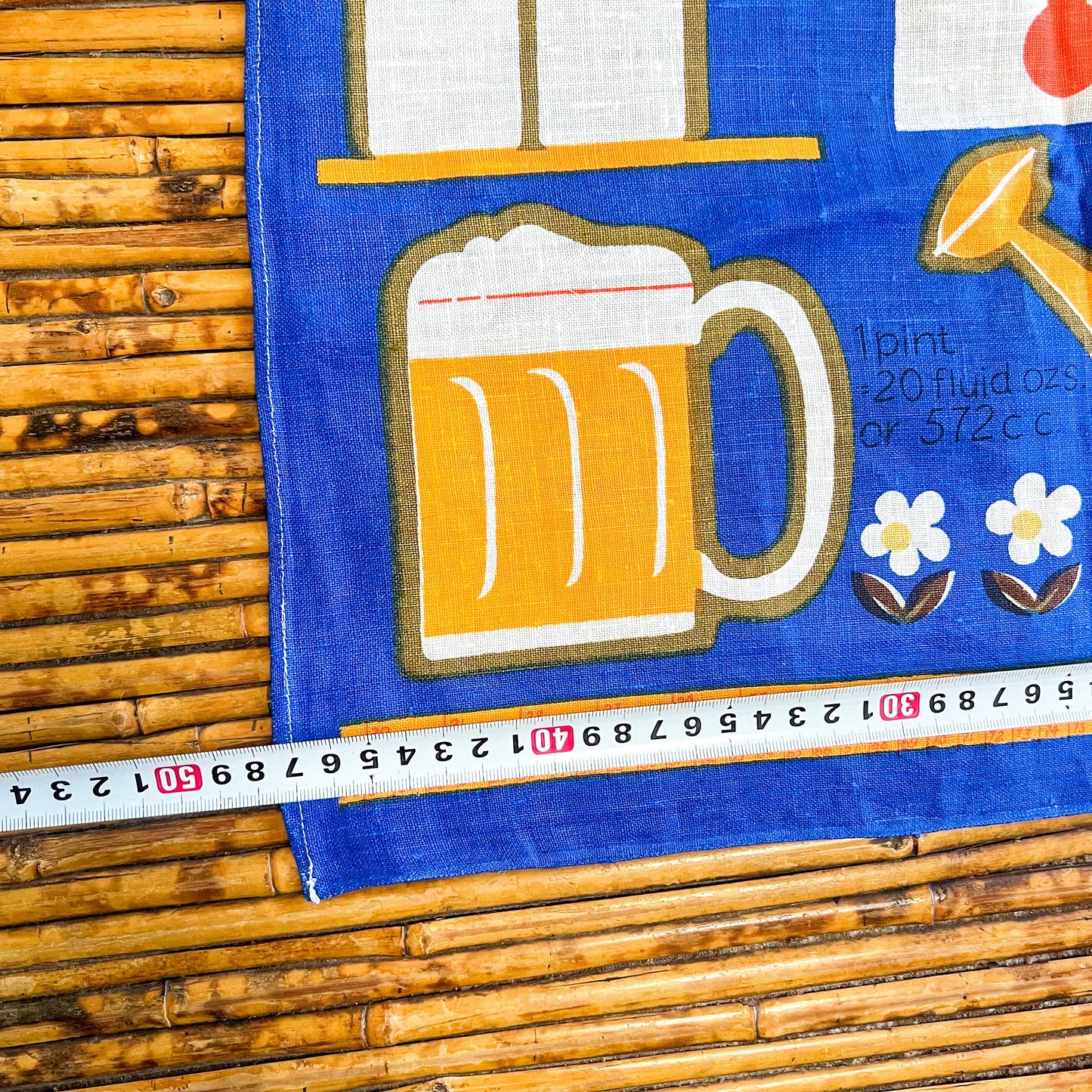 Retro Orange and blue kitchen shelves and items Tea Towel