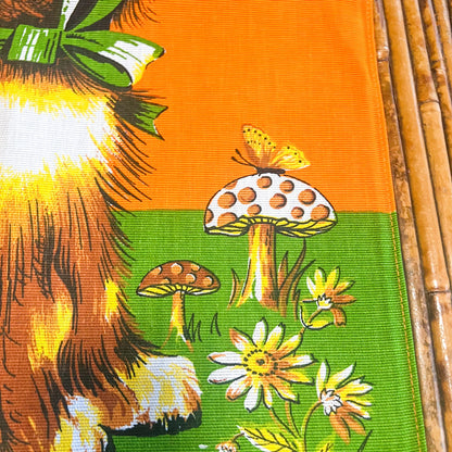 Retro Donkey and singing Bird Tea Towel - 100% Cotton Made in Brazil