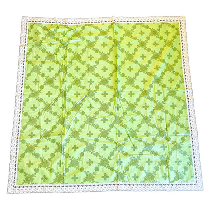 Retro Green And white plastic tablecloth