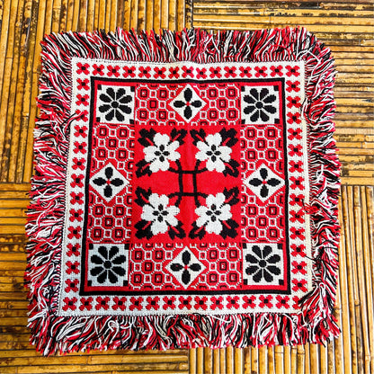 Red, Black and white patterned throw cushion cover 46cm x 50cm