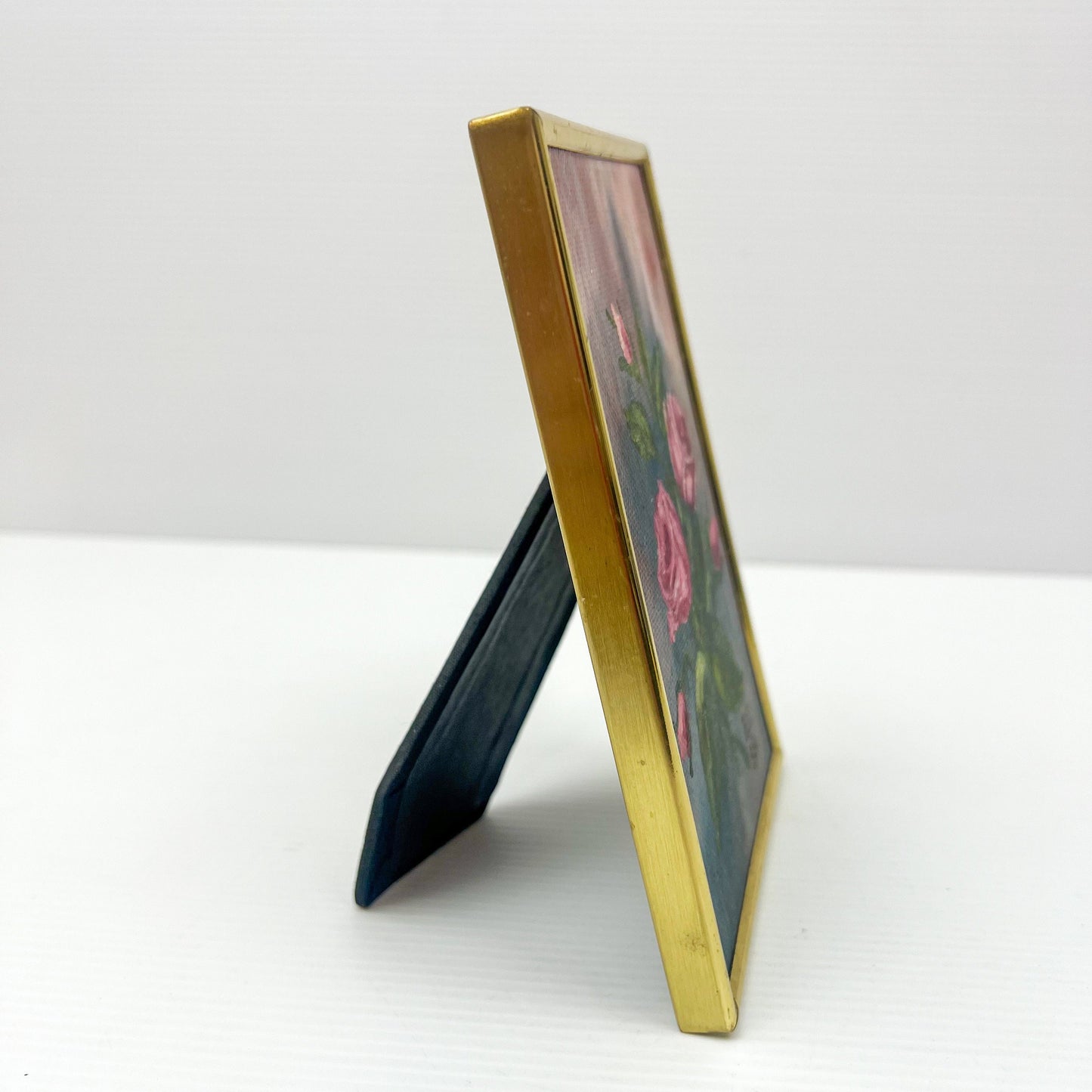 Rose Painting in Brass Frame