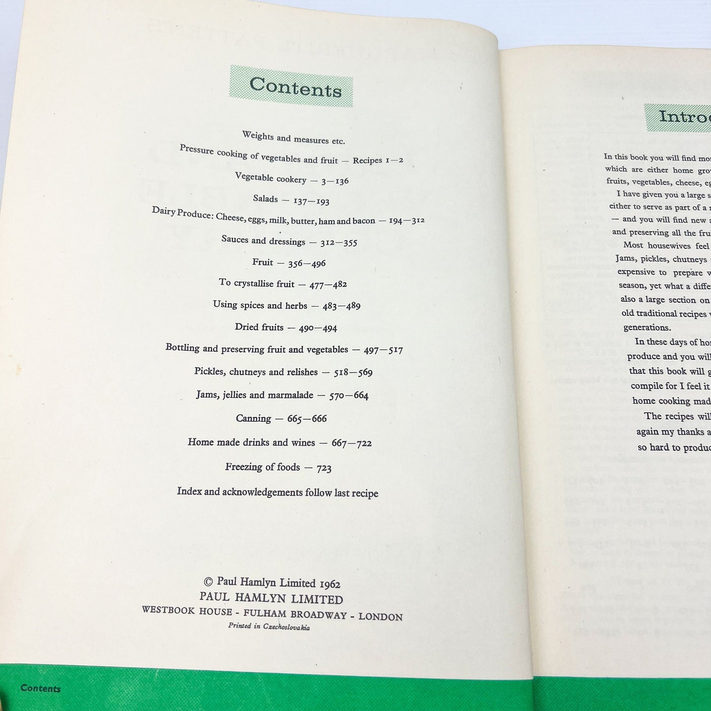 Marguerite Pattens Book of Fruit and Vegetables Cookery and eggs, cheese, bacon, pickles, chutneys, jams, home-made wines! 1962