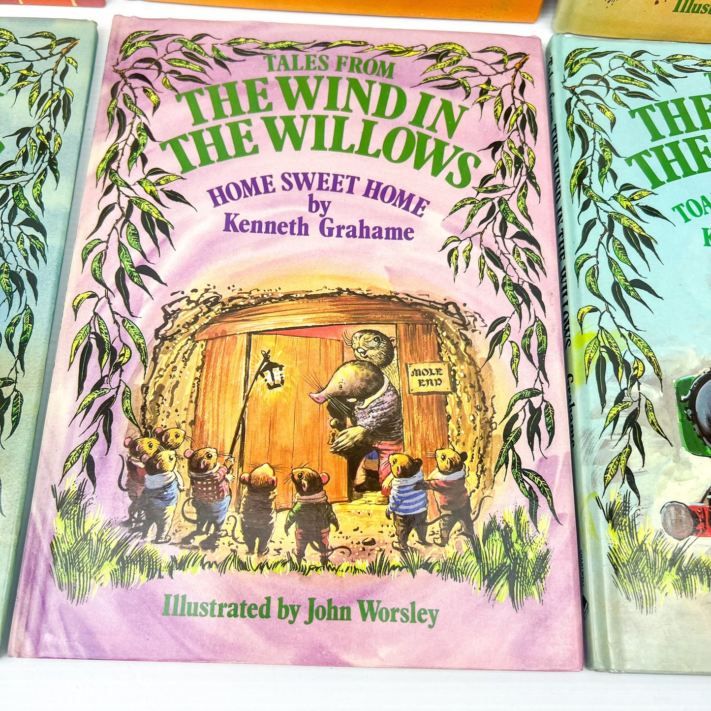 Tales From The Wind in the Willows Book Set of 6 - by Kenneth Grahame - 1983 Childrens Hardback Book - Chartwell Books