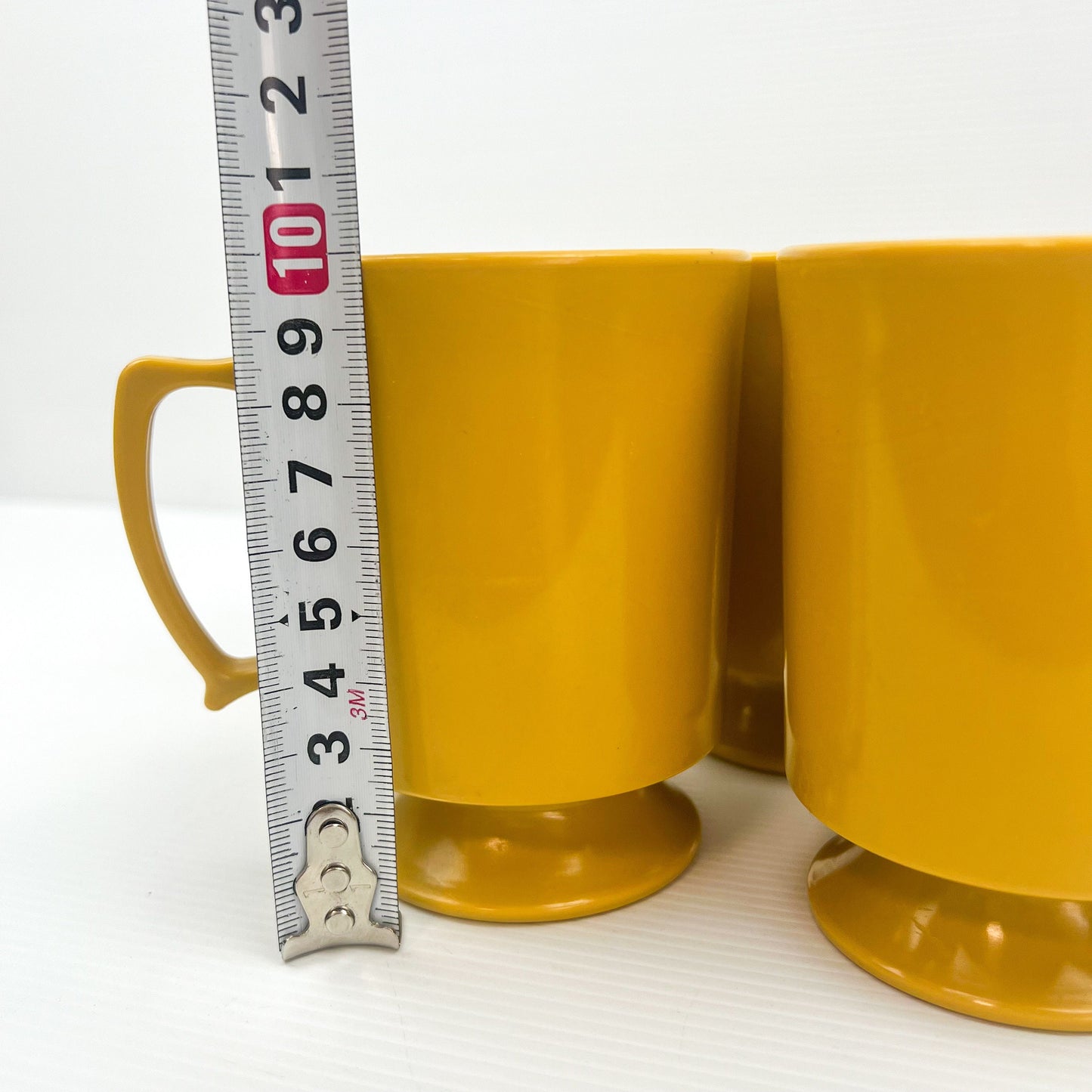 Yellow Plastic Coffee Cups Mid Century Modern Stacking Mugs