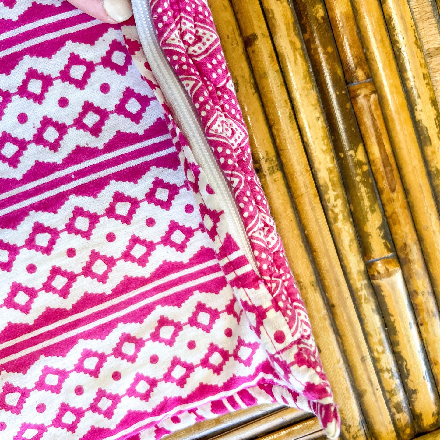 Pink Patterned Throw Pillow Cushion Cover Set of 2