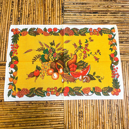 Retro Fruit Tea Towel - 100% Cotton Made in Brazil