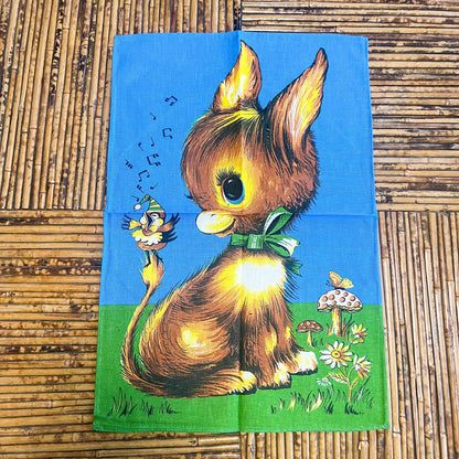 Retro Donkey and singing Bird Tea Towel - 100% Cotton Made in Brazil