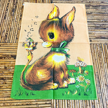 Retro Donkey and singing Bird Tea Towel - 100% Cotton Made in Brazil