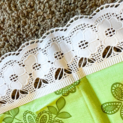 Retro Green And white plastic tablecloth