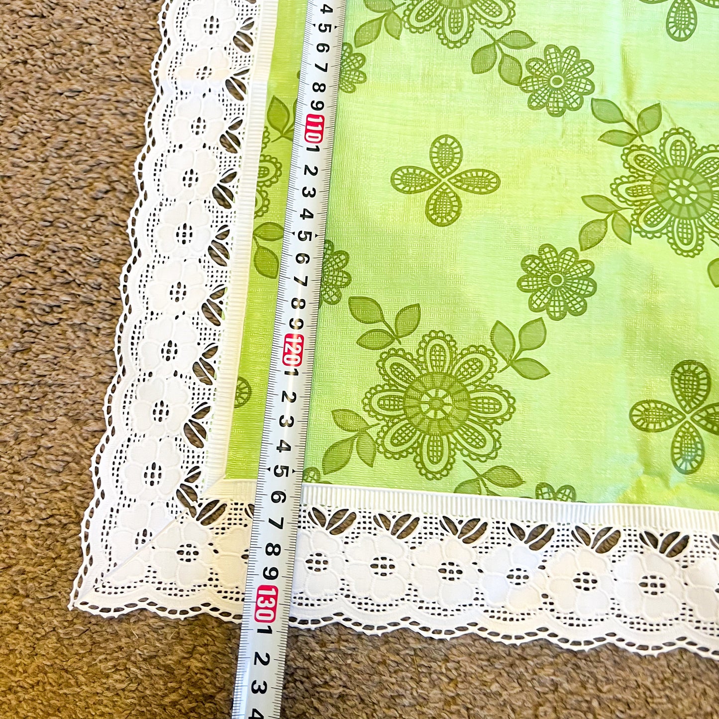 Retro Green And white plastic tablecloth