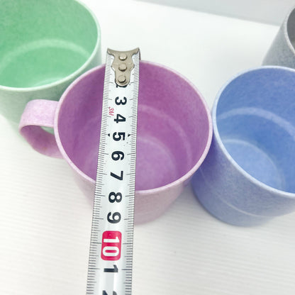 Retro Rainsfords multi-coloured stackable plastic mugs x 4