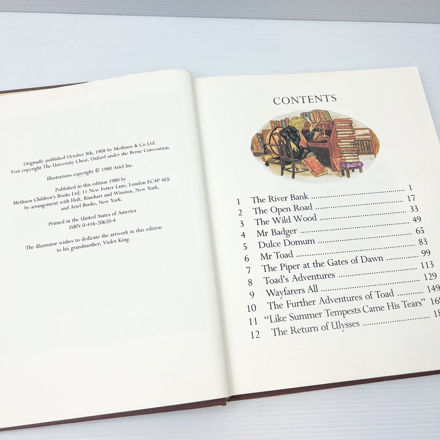 The Wind in the Willows Hardcover Book - 1980