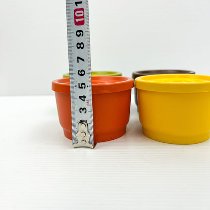 Retro Colourful Tupperware small round container set of 4