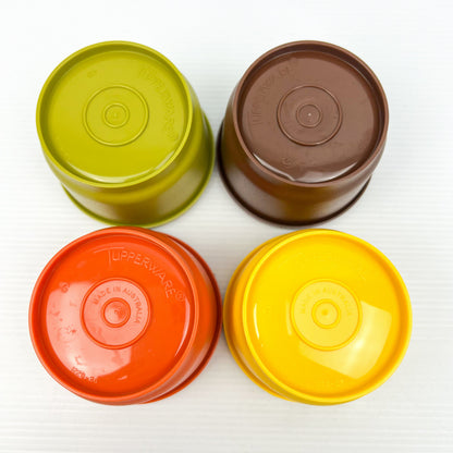Retro Colourful Tupperware small round container set of 4