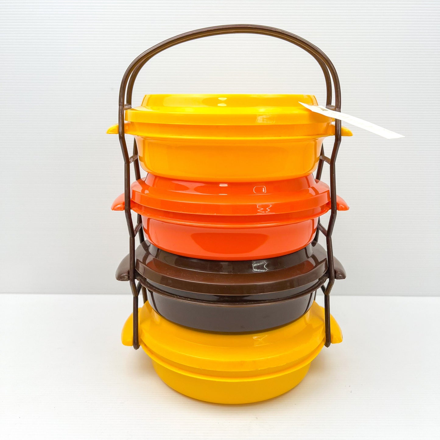Retro Colourful Plastic Storage Container Set with Carry Handle