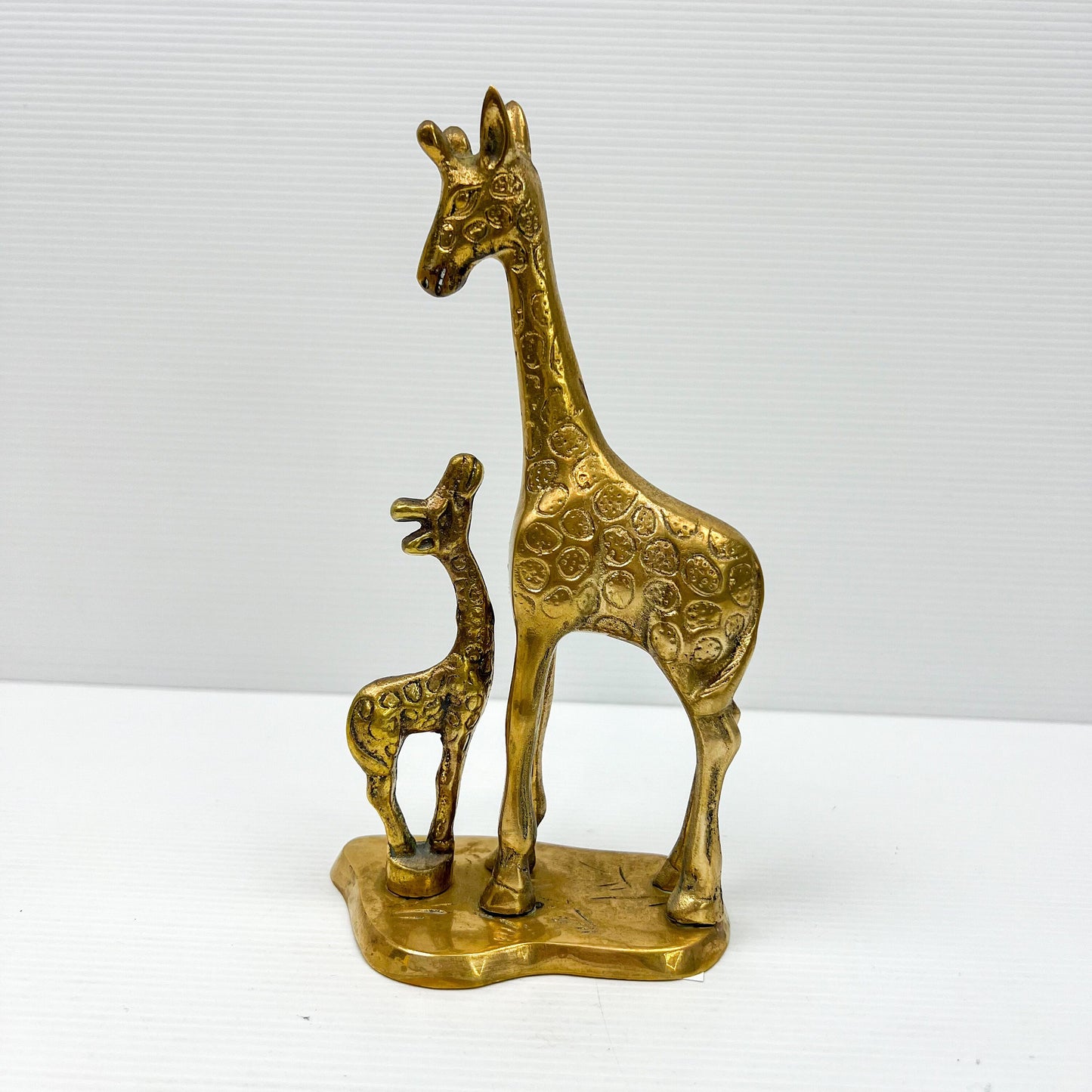 Brass Giraffe Mother & Baby Statue