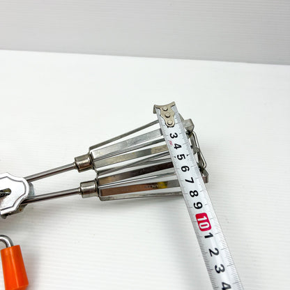 Retro Orange Handle Hand Whisk Egg Beater - Stainless Steel - Made in Japan