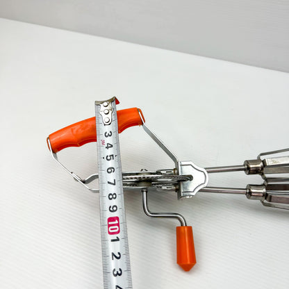 Retro Orange Handle Hand Whisk Egg Beater - Stainless Steel - Made in Japan