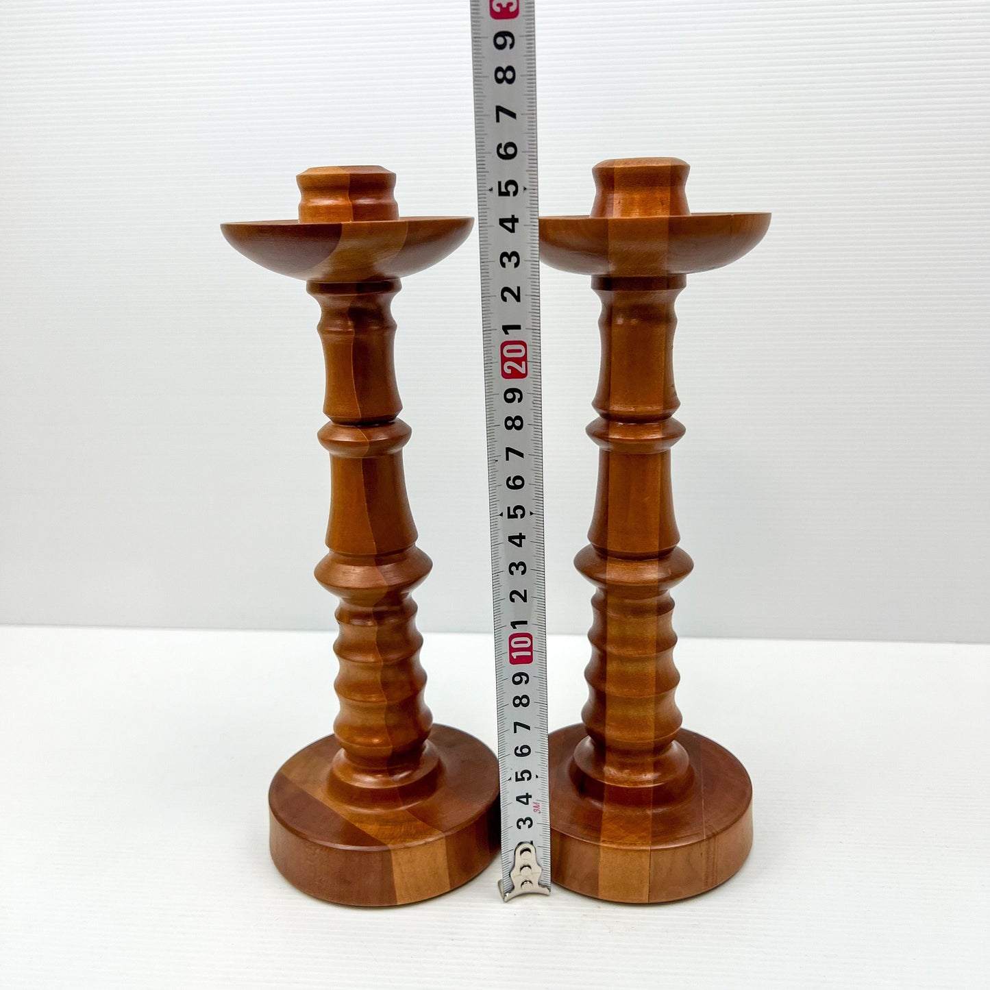 Pair of Wooden Candlestick Holders