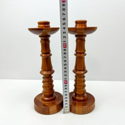 Pair of Wooden Candlestick Holders