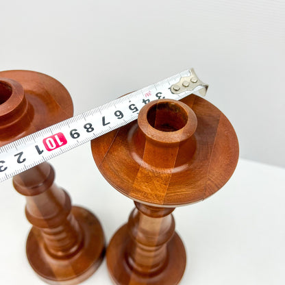 Pair of Wooden Candlestick Holders