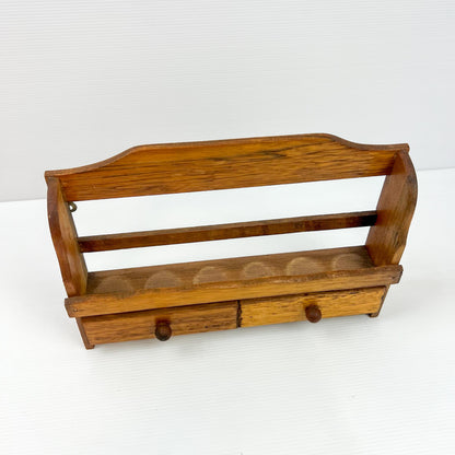 Wooden Hanging Spice Shelf with drawers