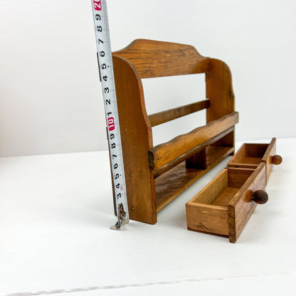 Wooden Hanging Spice Shelf with drawers