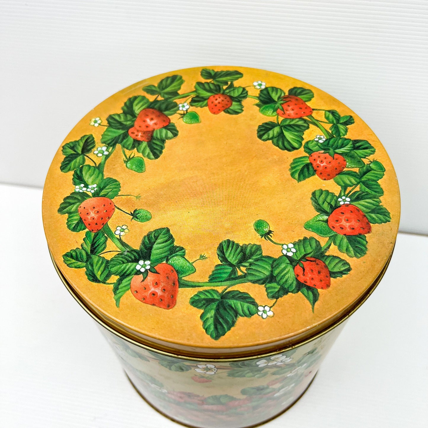 Strawberry Basket Metal Storage Tin
