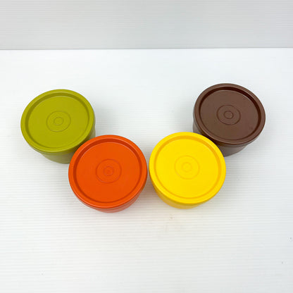 Retro Colourful Tupperware small round container set of 4