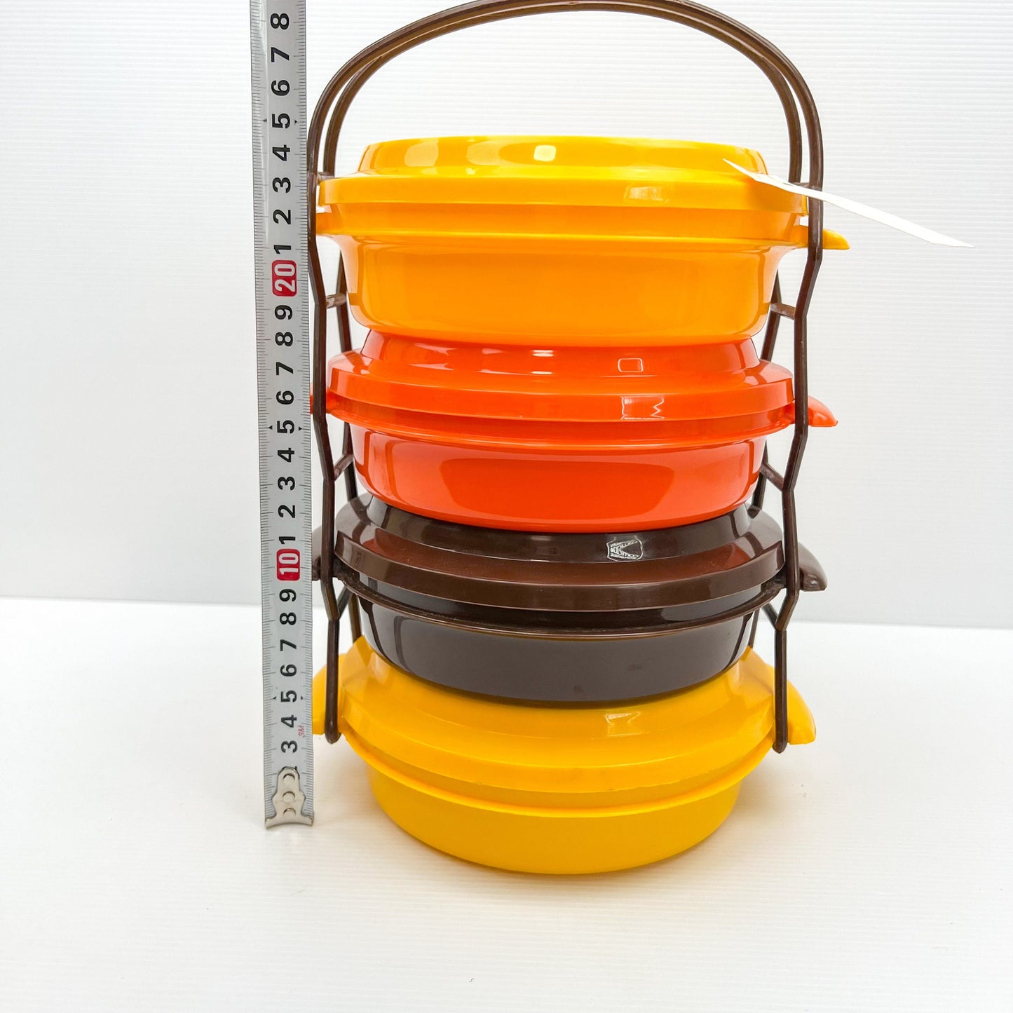 Retro Colourful Plastic Storage Container Set with Carry Handle