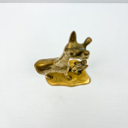 Brass Giraffe Mother & Baby Statue