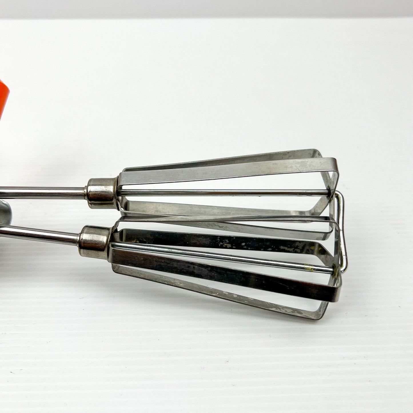 Retro Orange Handle Hand Whisk Egg Beater - Stainless Steel - Made in Japan