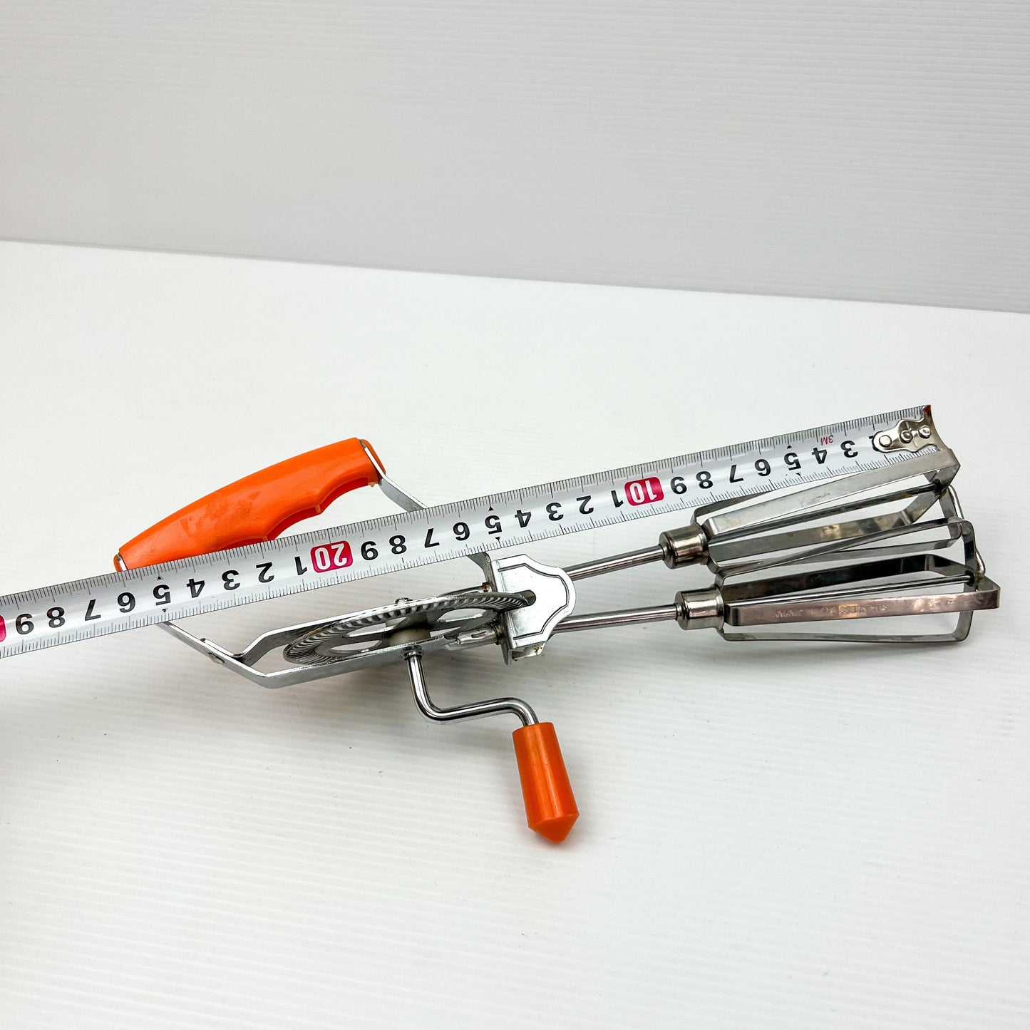 Retro Orange Handle Hand Whisk Egg Beater - Stainless Steel - Made in Japan