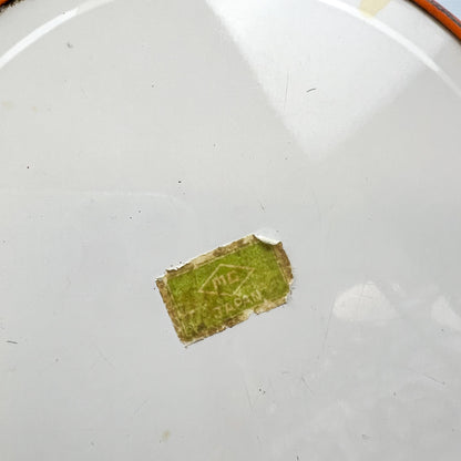 Retro Orange Metal Storage Tin with vegetable artwork