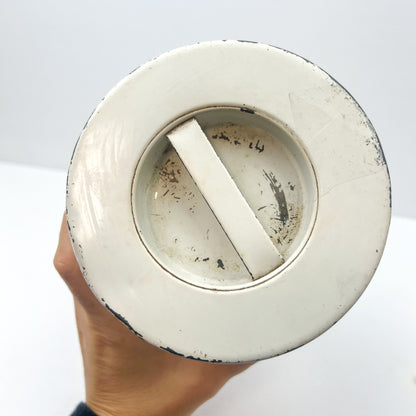 Retro Orange Metal Storage Tin with vegetable artwork