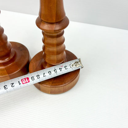 Pair of Wooden Candlestick Holders