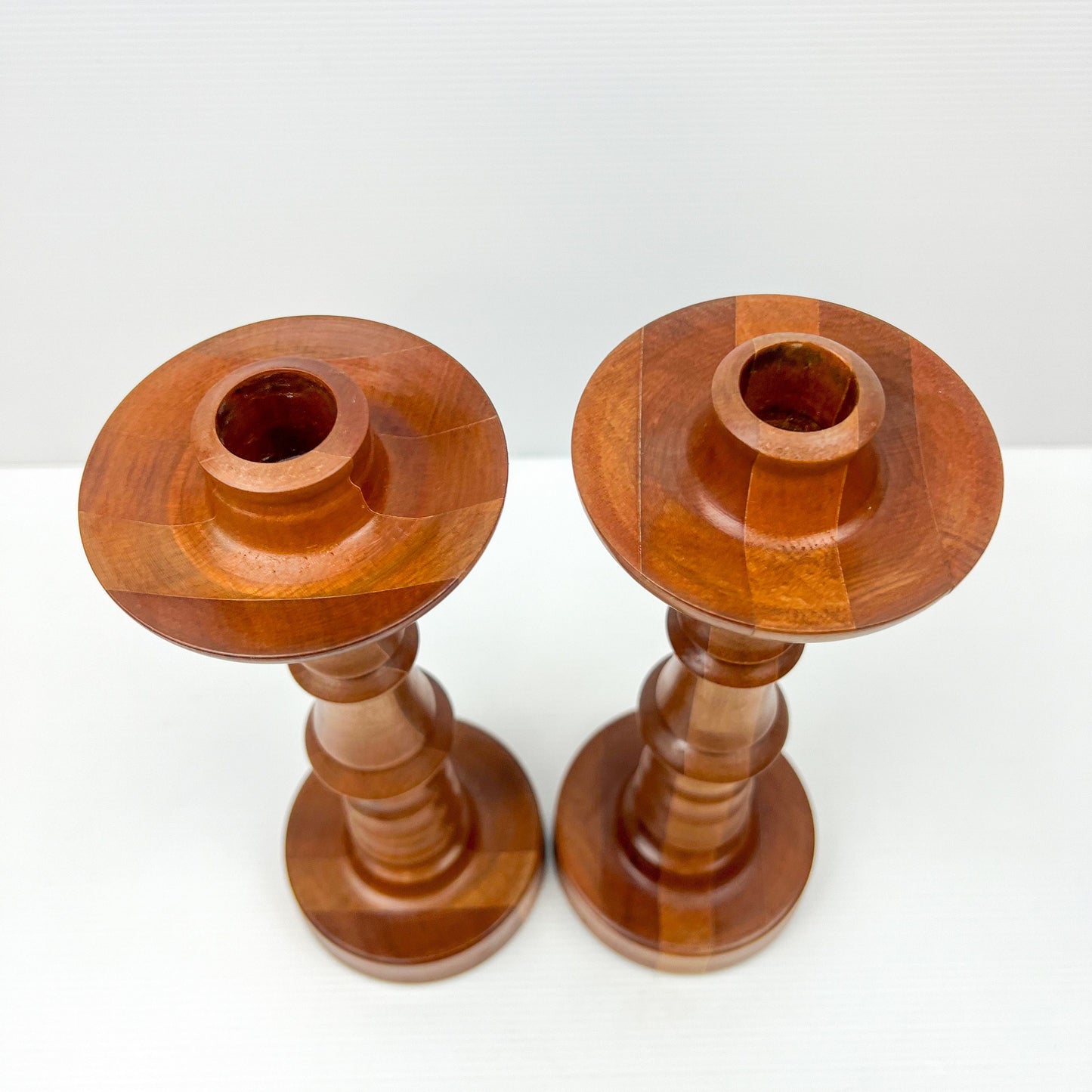 Pair of Wooden Candlestick Holders