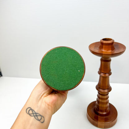 Pair of Wooden Candlestick Holders