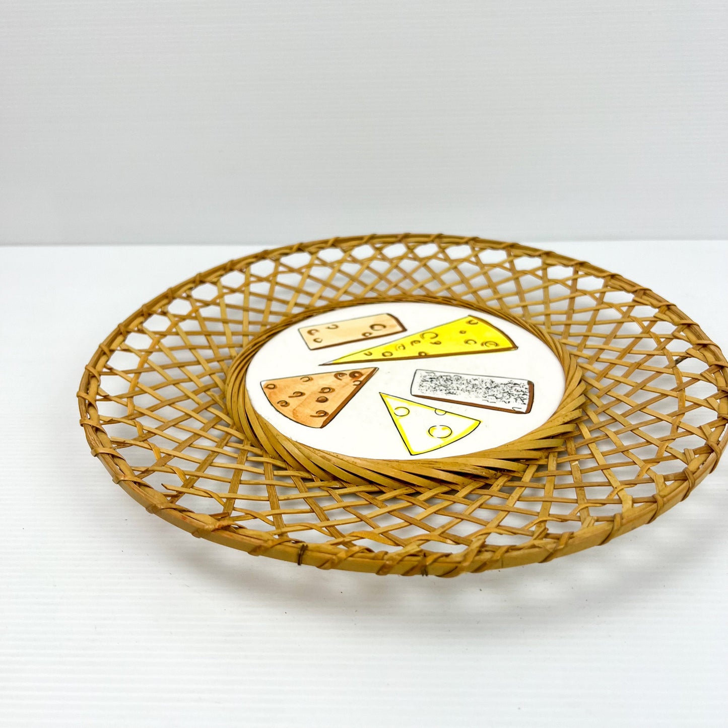 Cheese Tile Cane Round Plate