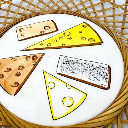 Cheese Tile Cane Round Plate